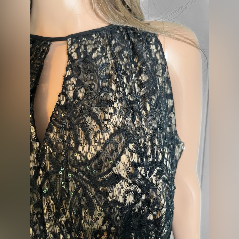 R&M Richards Black w/Lace Evening Dress. Cruise, Party, Cocktail. Size 10 - Picture 5 of 6